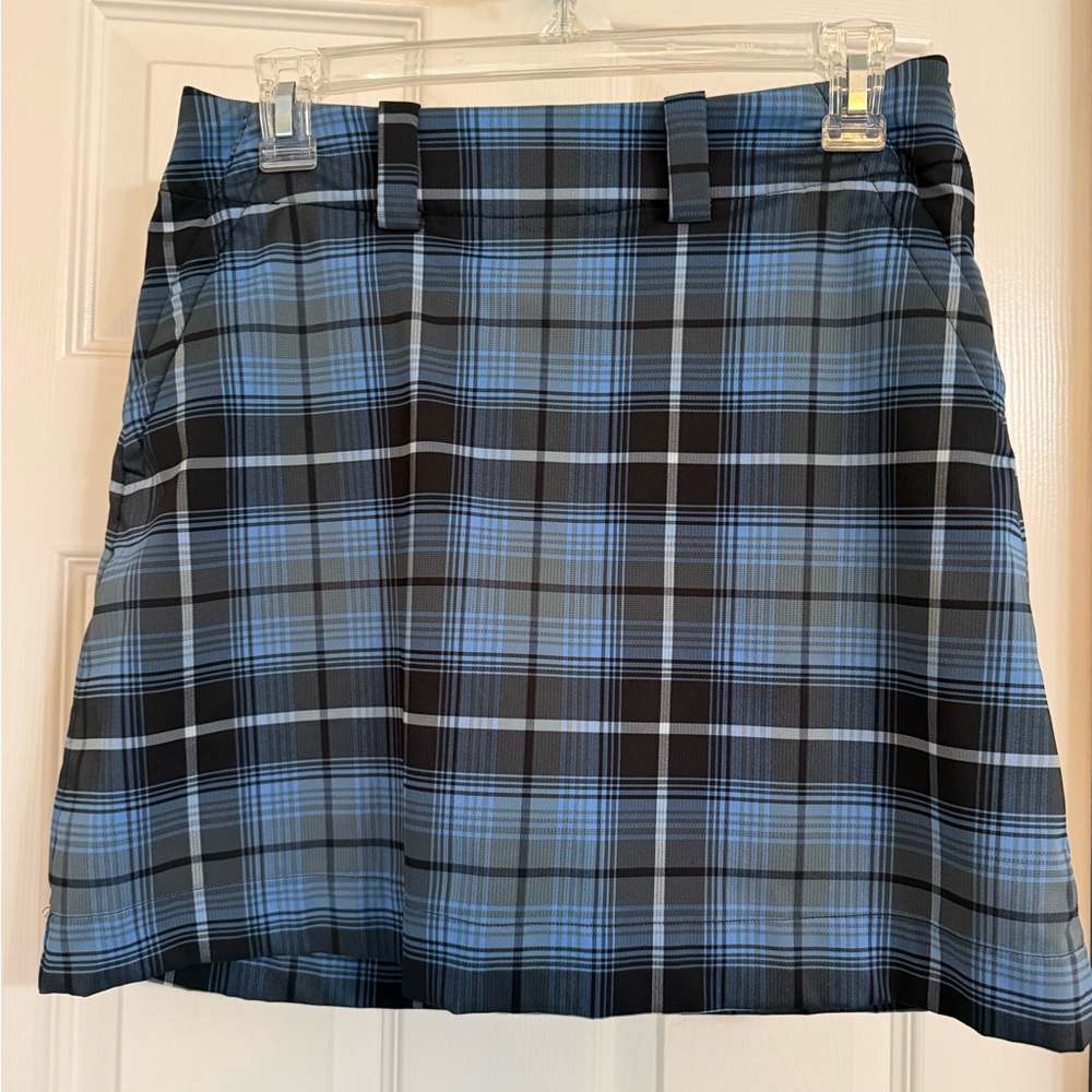 Nike Golf Blue and Black Plaid Mini Skirt